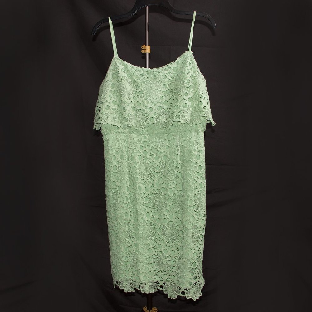 Nanette Lepore Strappy Lace Peplum Sheath Dress